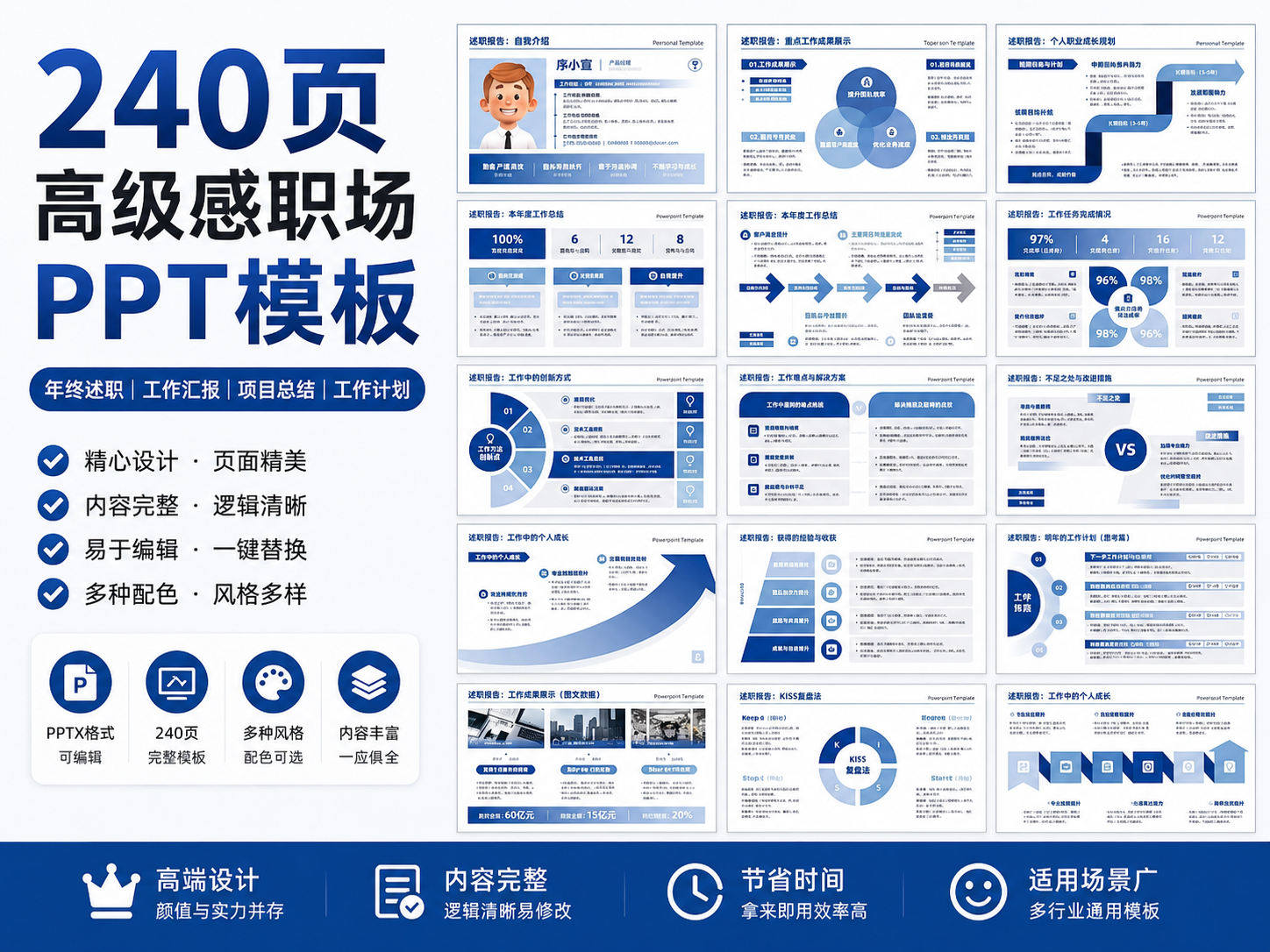 800套工作总结PPT模板，工作汇报PPT模板